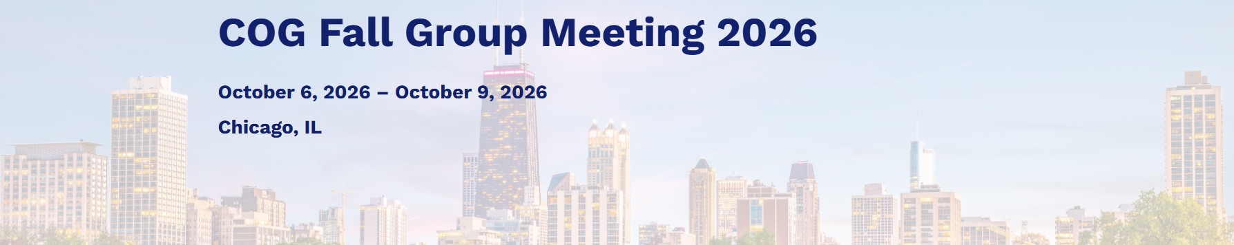 COG - Fall Group Meeting 2026 (for Pharmacists) Banner